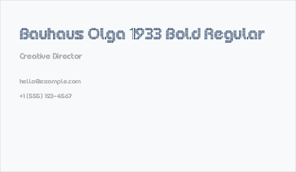 Bauhaus Olga 1933 Bold Regular Business Card