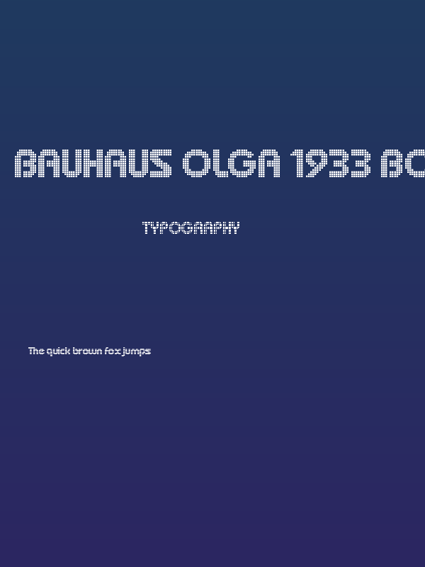 Bauhaus Olga 1933 Bold Regular Poster