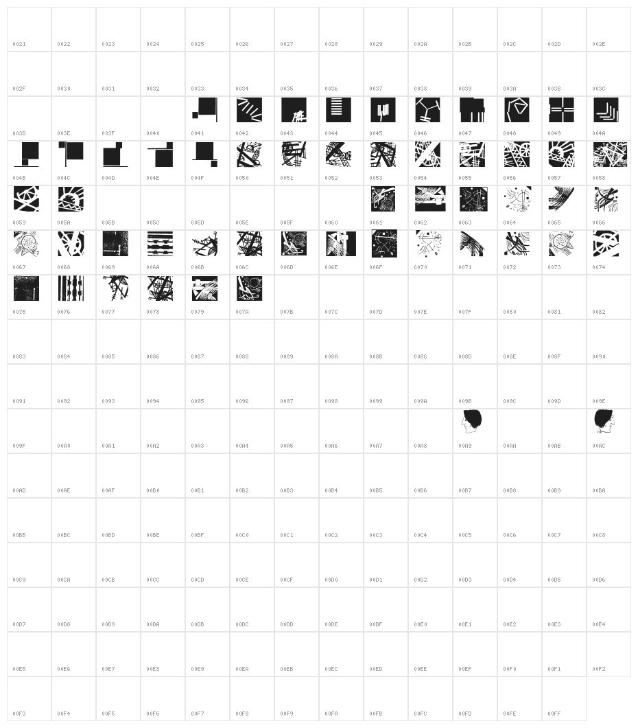 BauhausFragments Character Map