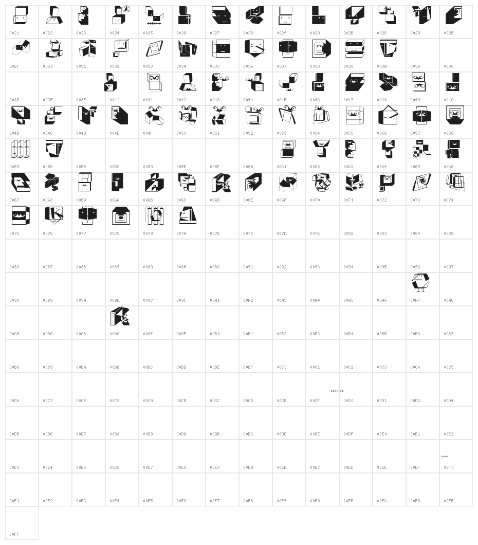 BauhausReminisce Character Map