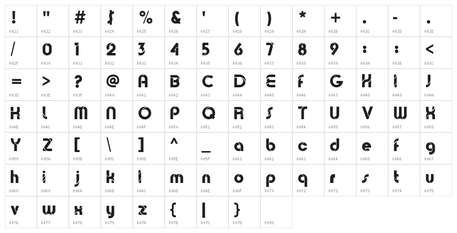 Bauman Regular Character Map