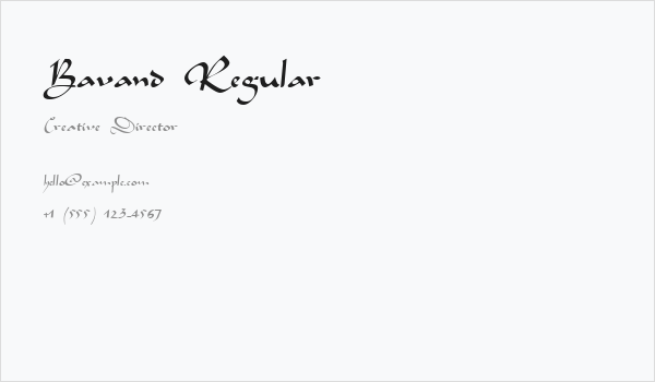 Bavand Regular Business Card