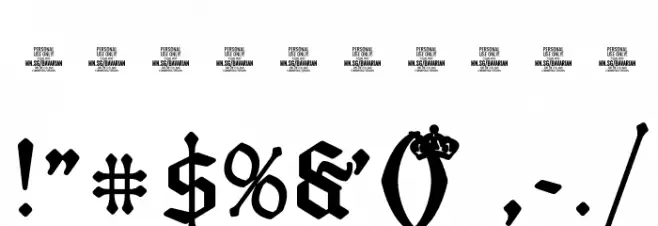 Bavarian Crown Bold PERSONAL Bold Font OTHER CHARS
