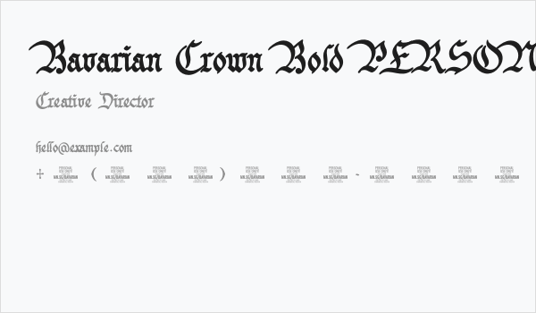 Bavarian Crown Bold PERSONAL Bold Business Card