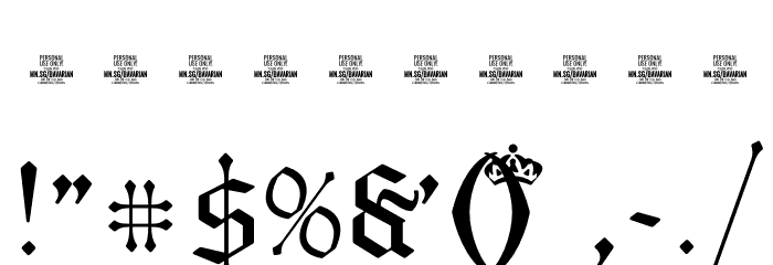 Bavarian Crown PERSONAL Regular Font OTHER CHARS