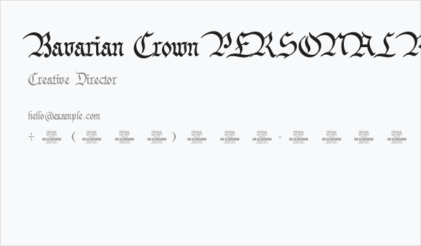 Bavarian Crown PERSONAL Regular Business Card