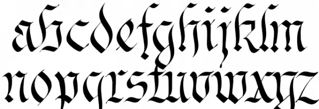 Bavarian Crown Thin PERSONAL Thin Caratteri MINUSCOLO