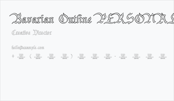 Bavarian Outline PERSONAL Outline Business Card