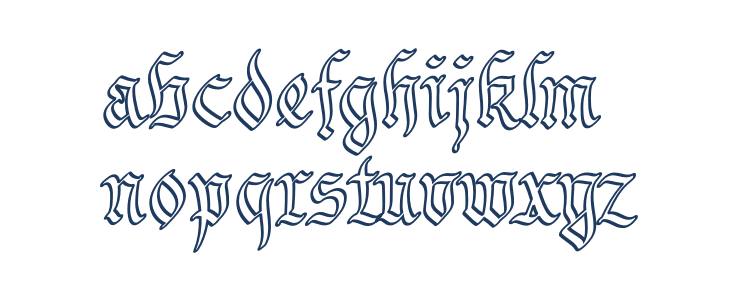 Bavarian Outline PERSONAL Outline Lowercase