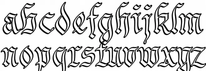 Bavarian Outline PERSONAL Outline फ़ॉन्ट लोअरकेस