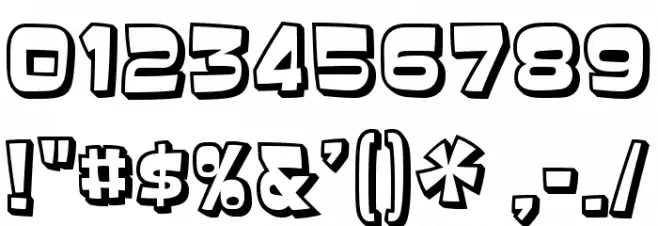 Baveuse3D-Regular Font OTHER CHARS