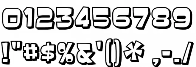 Baveuse3D-Regular Font OTHER CHARS