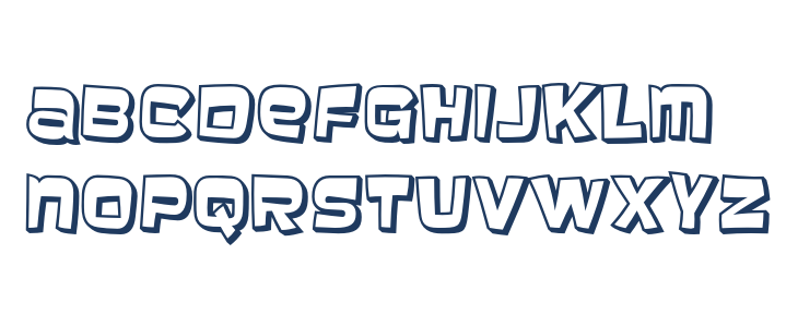 Baveuse3D-Regular Lowercase
