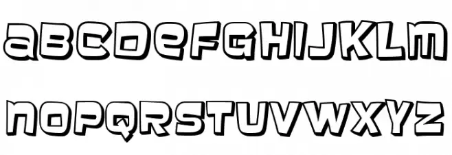 Baveuse3D-Regular 字体 小写