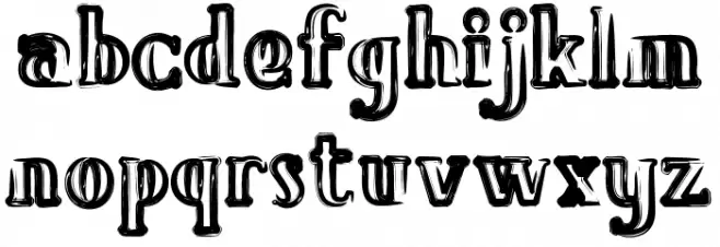 Bavure-Regular Font LOWERCASE