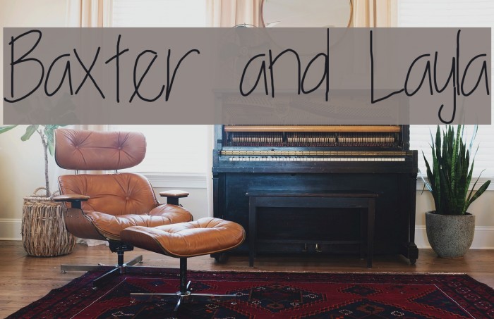 Baxter and Layla Шрифта examples