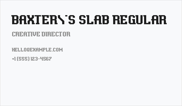 Baxter's Slab Regular Business Card