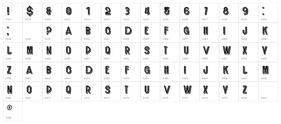 Bayadera Filled Regular Character Map