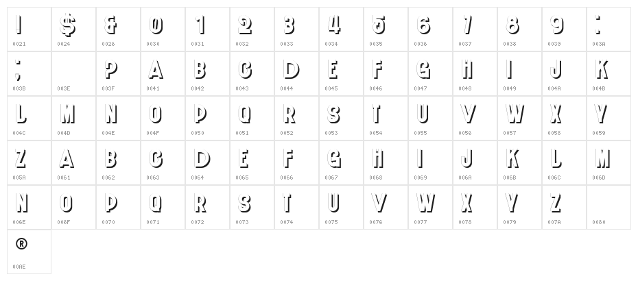 Bayadera Regular Character Map