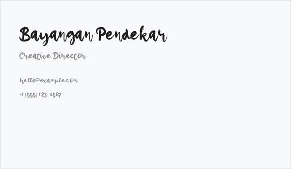 Bayangan Pendekar Business Card