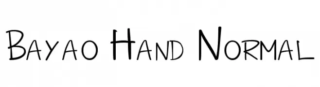 Bayao Hand Normal  नि: शुल्क फ़ॉन्ट्स डाउनलोड