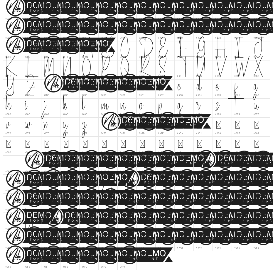 Bayfield Road Demo Character Map