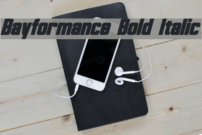 Bayformance Bold Italic Font examples