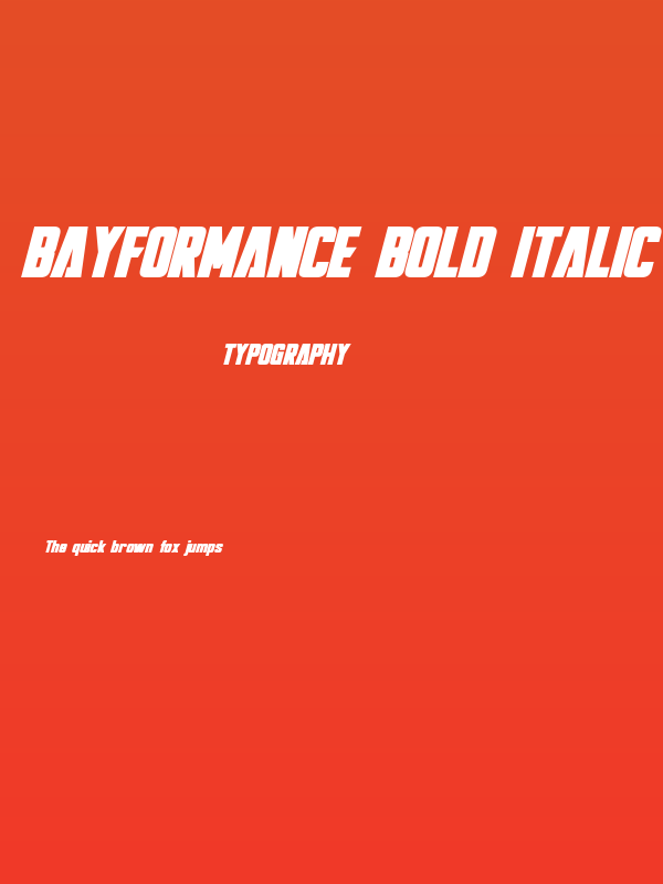 Bayformance Bold Italic Poster