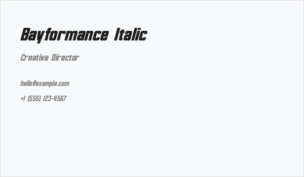 Bayformance Italic Business Card