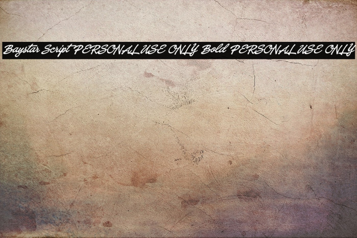 Baystar Script PERSONAL USE ONLY Bold PERSONAL USE ONLY Example 3