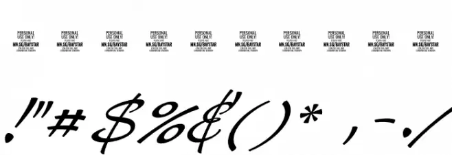 Baystar Script PERSONAL USE ONLY Light PERSONAL USE ONLY Schriftart Anderer Schreiben