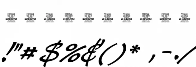 Baystar Script PERSONAL USE ONLY Medium PERSONAL USE ONLY Schriftart Anderer Schreiben