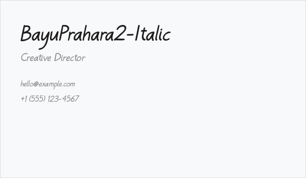 BayuPrahara2-Italic Business Card