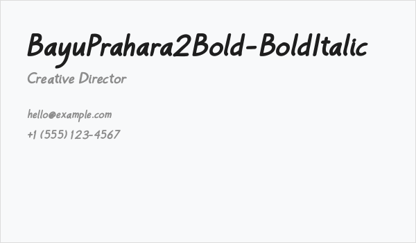BayuPrahara2Bold-BoldItalic Business Card