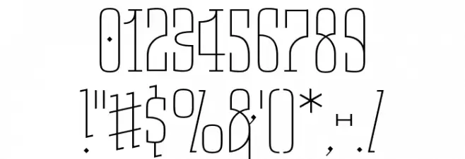 Bazilikin Thin Font OTHER CHARS