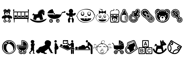 baby icons Font LOWERCASE