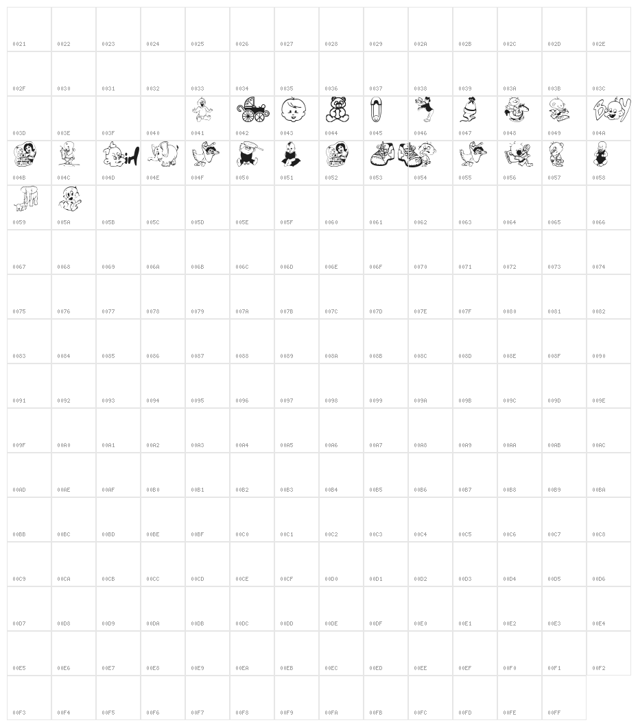 baby_csp Character Map