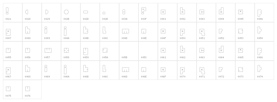 babybox Character Map