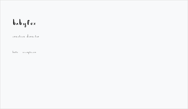 babyfox Business Card