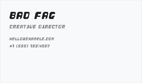 bad fag Business Card