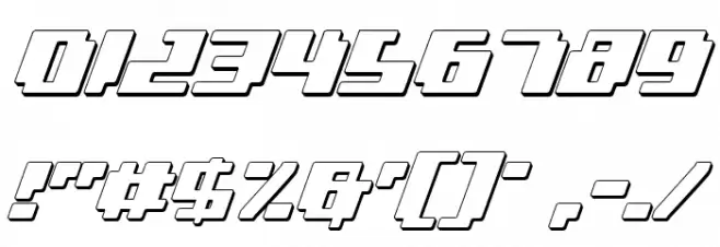 bad robot 3d italic Font OTHER CHARS