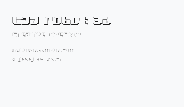 bad robot 3d Business Card