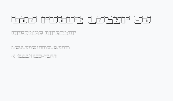 bad robot laser 3d Business Card