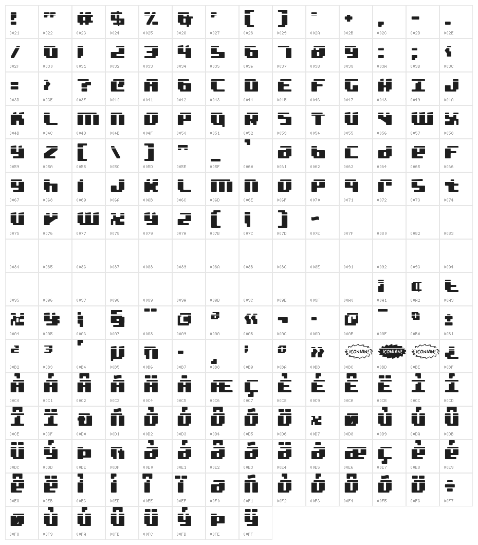bad robot laser Character Map