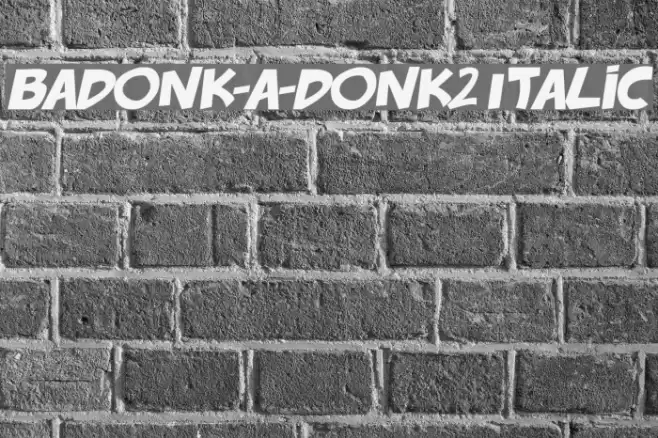 badonk-a-donk2 Italic Font examples