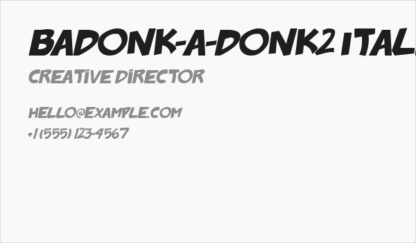 badonk-a-donk2 Italic Business Card