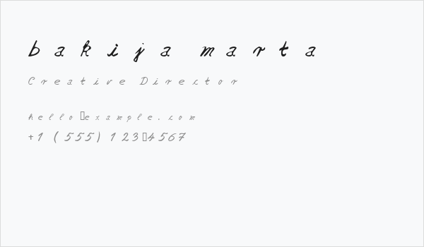 bakija marta Business Card