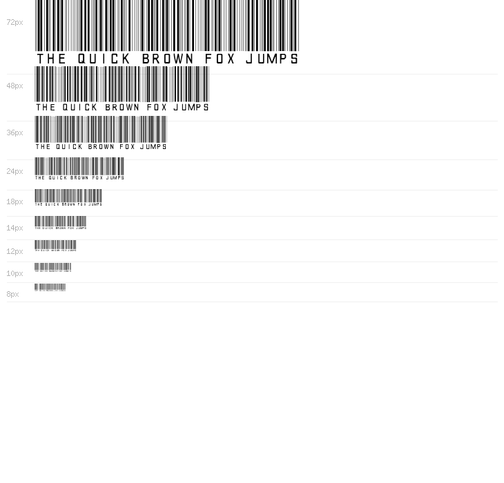barcode font Waterfall