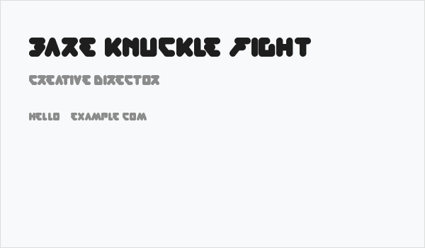 bare knuckle fight Business Card