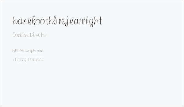 barefootbluejeannight Business Card